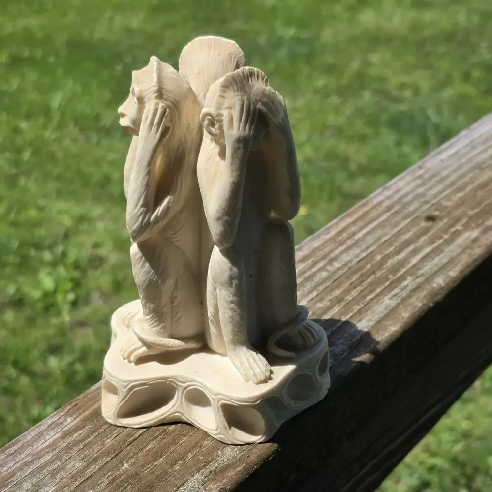 Vintage Three Wise Monkeys Statue 5